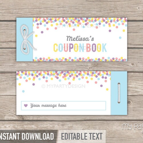 Printable Coupons 'retro' editable PDF Instant | Etsy