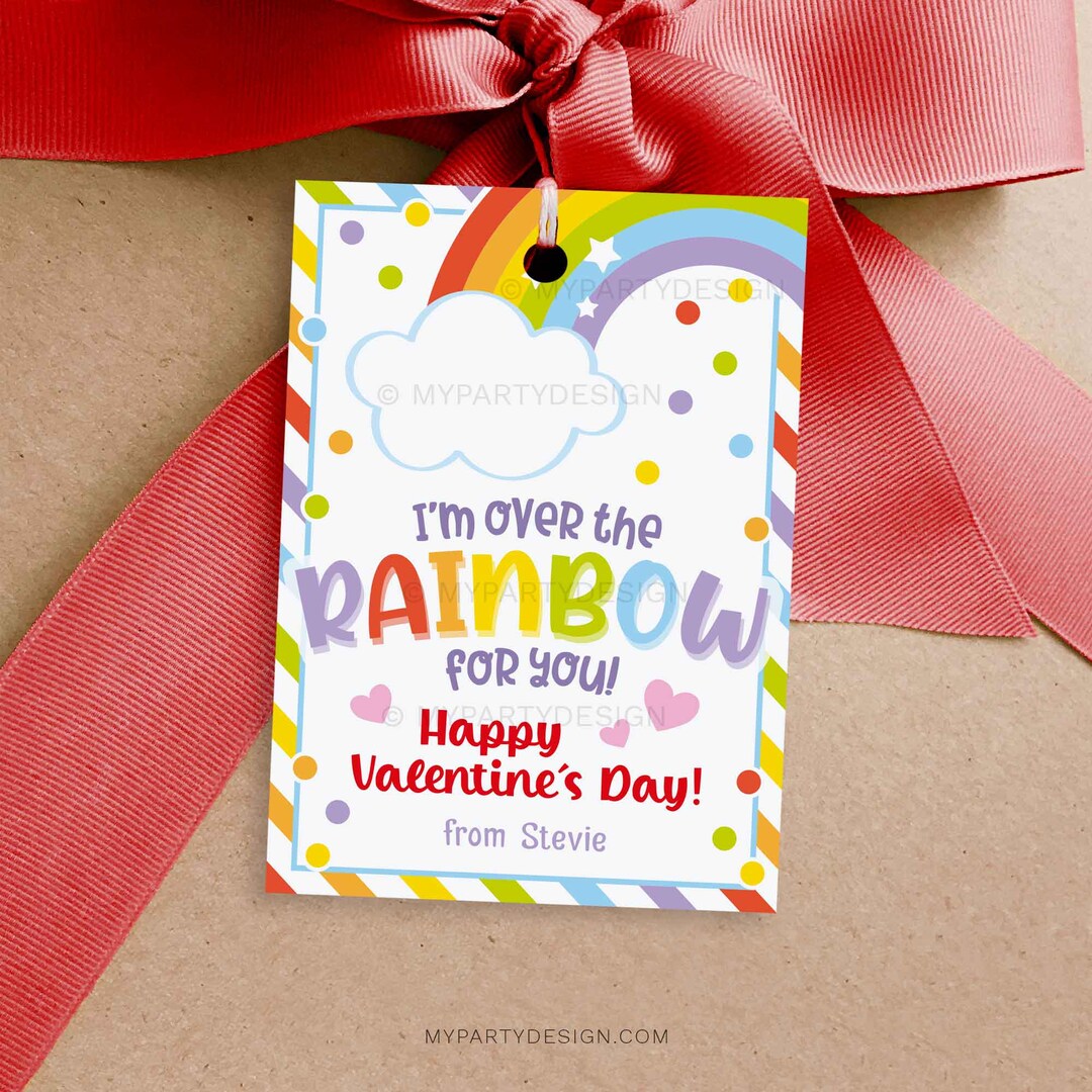 Over the Rainbow Valentines Gift Tags, Rainbow Candy Valentine's Day ...