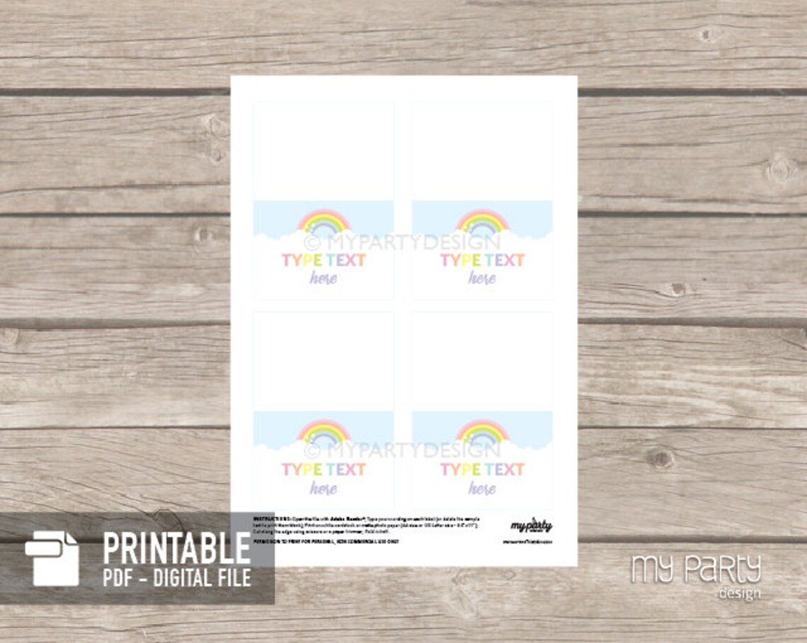 Rainbow Food Labels Place Cards Pastel Rainbow Birthday | Etsy