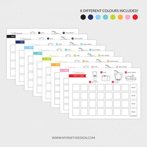 May include: A stack of personalized potty training charts in various colors, including black, blue, and pink. Each chart features a name, a potty training checklist, and the text "8 DIFFERENT COLOURS INCLUDED!" and "GO POTTY".
