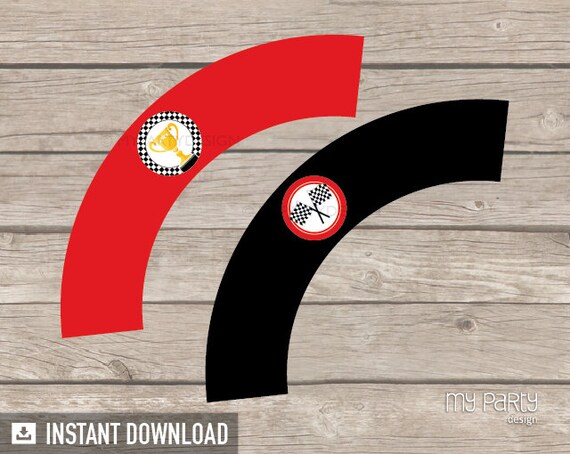 Car Race Party - Cupcake Wrappers - INSTANT DOWNLOAD - Printable PDF Il_570xn