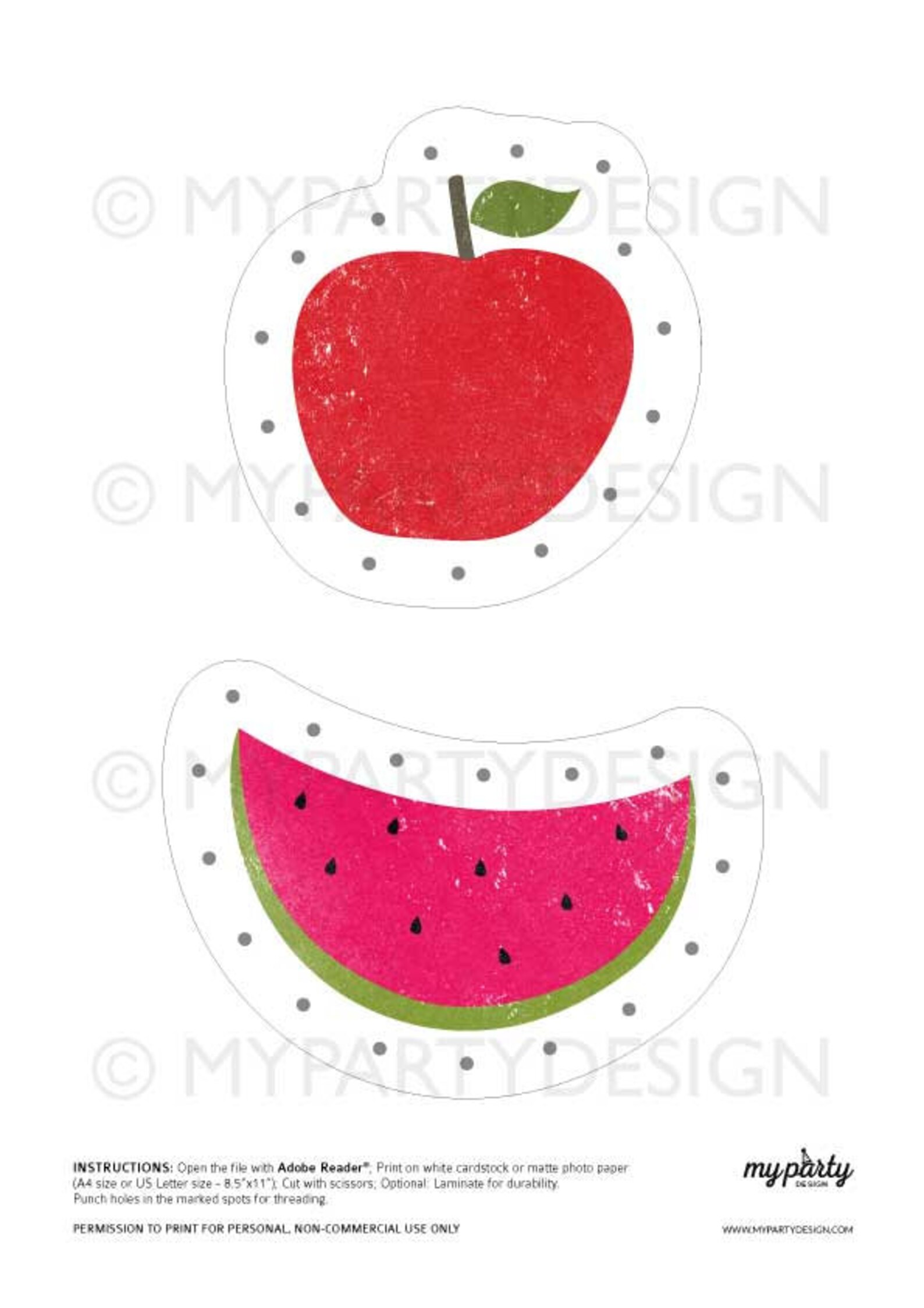 Printable Fruit Lacing Cards, Threading Cards, Learn the Fruits ...