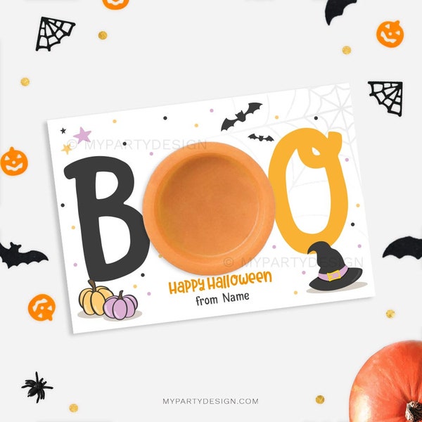 Halloween Playdough Gift Tag, Class Gift Label, Non-candy Halloween Gift from Teacher or Friend - INSTANT DOWNLOAD - Printable Editable PDF