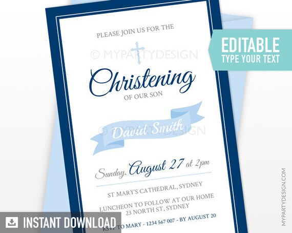 baptism invitation christening invitation first communion invite