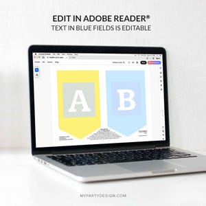 Rubber Duck Baby Shower Decorations, Rubber Ducky Party Pack, Gender Neutral Yellow Blue - INSTANT DOWNLOAD - Printable Editable PDF image 4