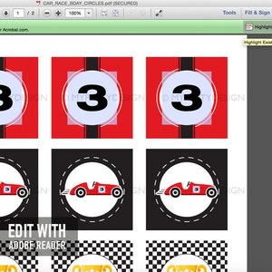 Race Car Cupcake Toppers, Car Party Decorations, Boy Birthday Party ...
