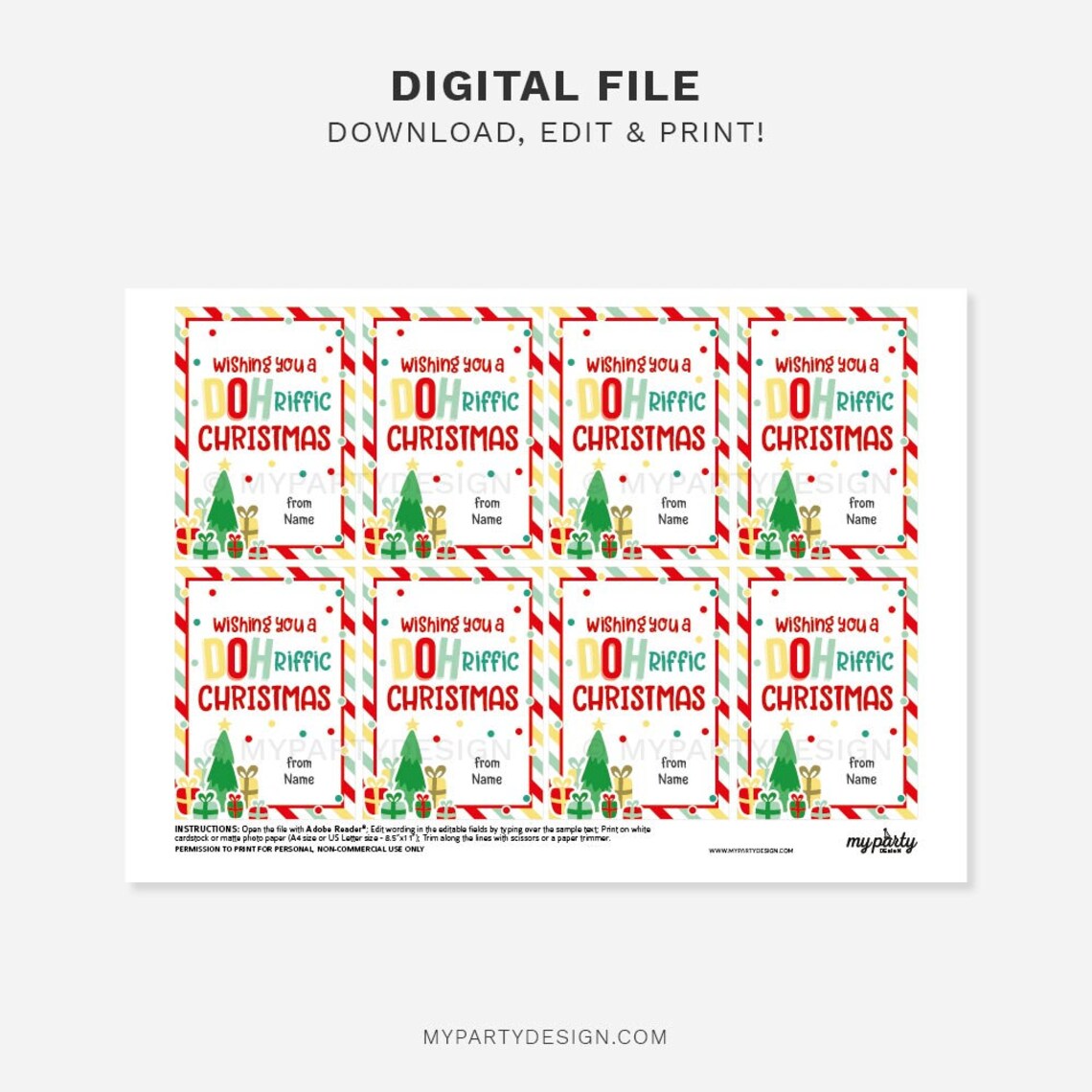 Christmas Play Dough Gift Tags, Dohriffic Labels, Kids Holiday Favors ...