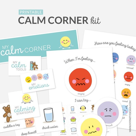 Calm Down Corner Kit for Kids, Printable Emotional Regulation for Toddlers and Preschool, Learn Feelings - INSTANT DOWNLOAD - Printable PDF Il_570xn