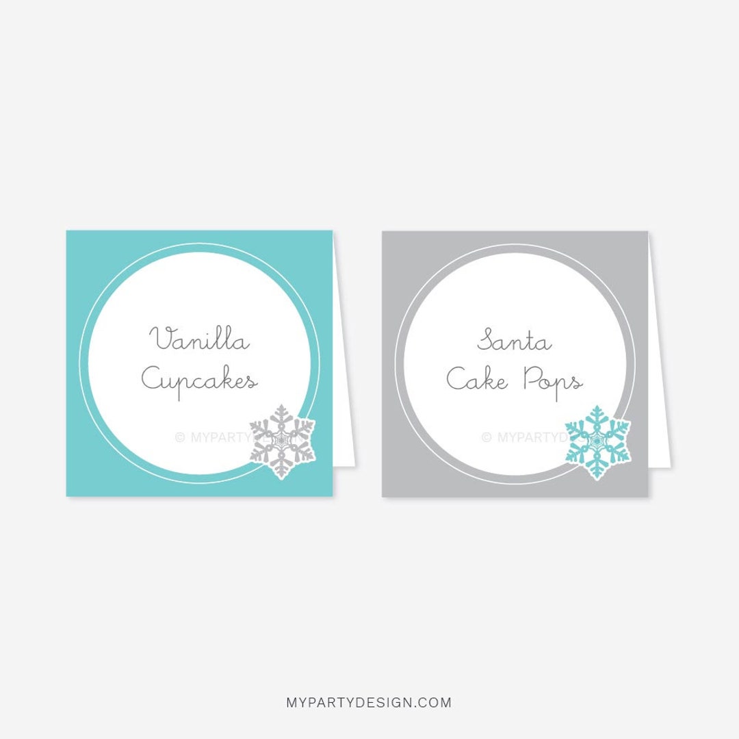 Winter Wonderland Food Labels, Christmas Place Cards, Winter Wonderland ...
