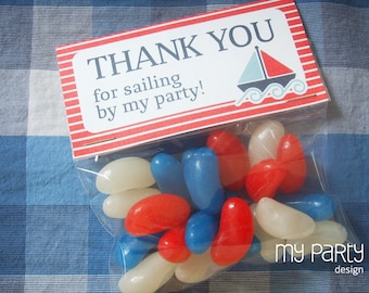 Nautical Favor Tags, Boat Party Decorations, Treat bag Labels, Thank you Tags, Bag Toppers - INSTANT DOWNLOAD - Printable Editable PDF