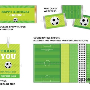 Soccer Birthday Decorations, Sports Party Kit, Football Party Pack, Soccer Printables INSTANT DOWNLOAD Printable Editable PDF image 4