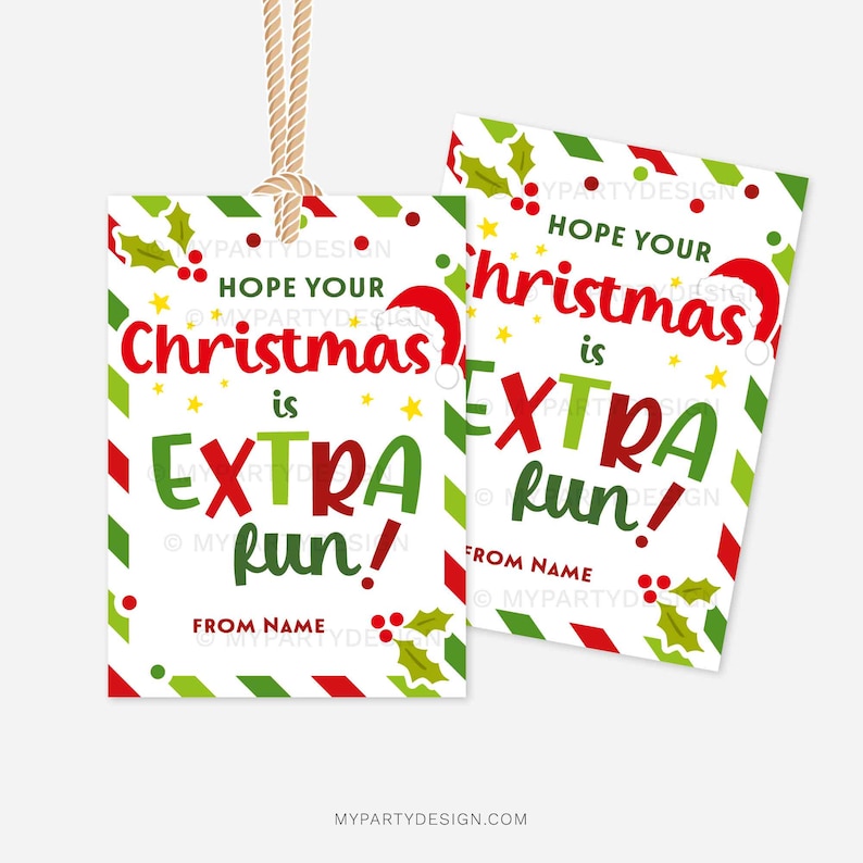 Christmas Extra Fun Gift Tag, School Christmas Class Gifts Label ...