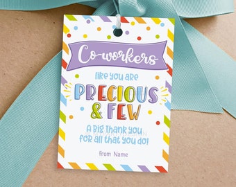 Coworker Appreciation Tag, Thank You Label for Admin Staff Coworker Week / Day Gifts - INSTANT DOWNLOAD - Printable Editable PDF
