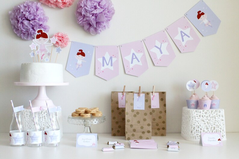 Ballerina Birthday Party Decorations, Ballerina Party Pack, Ballet Kit, Dance Decor - INSTANT DOWNLOAD - Printable Editable PDF image 2
