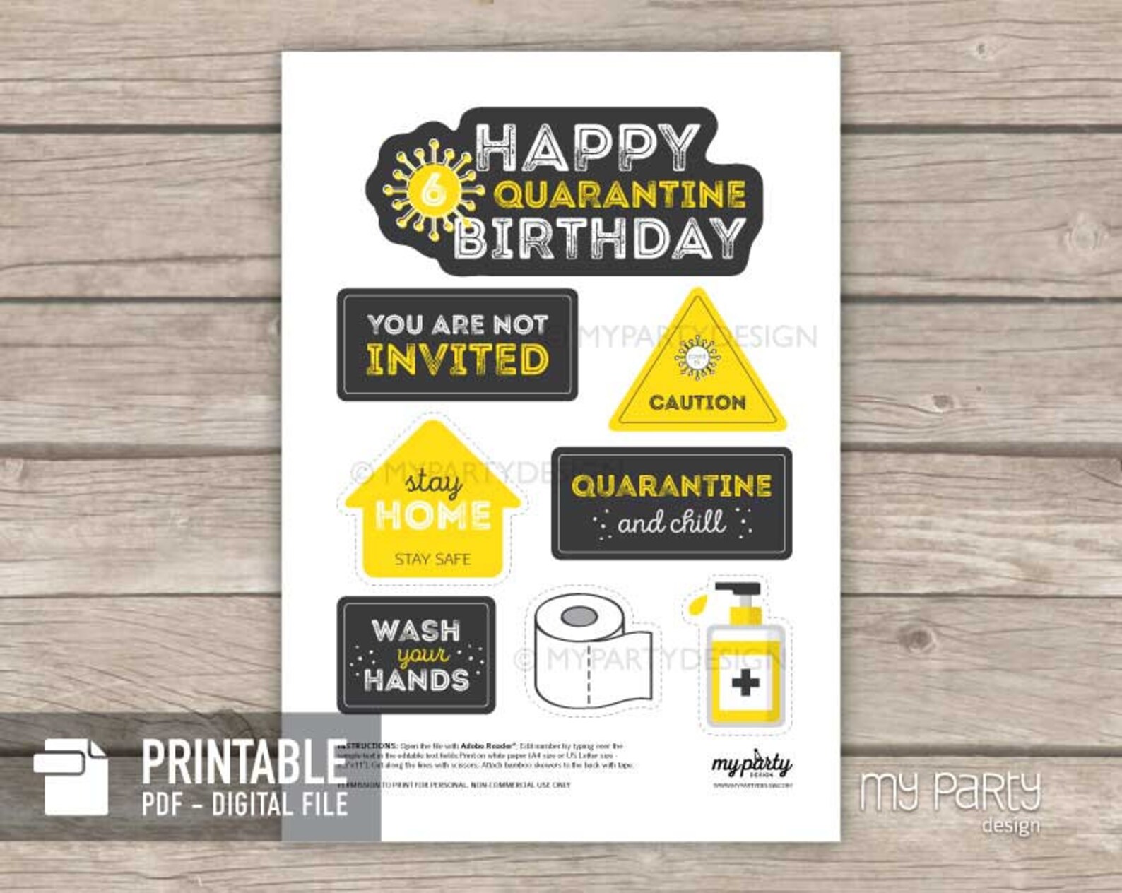 Quarantine Birthday Cake Topper Centerpiece Stay Home - Etsy