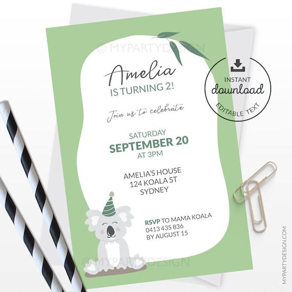 koala-birthday-invitation-koala-printable-invite-unisex-party-ideas