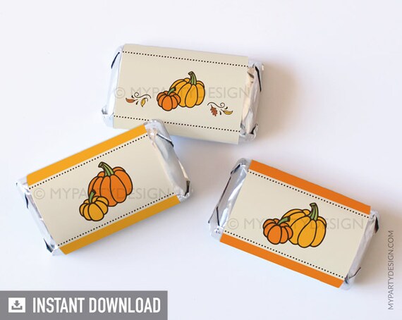 Little Pumpkin Baby Shower - Mini Chocolate Wrappers - Fall Party - INSTANT DOWNLOAD - Printable PDF Il_570xn