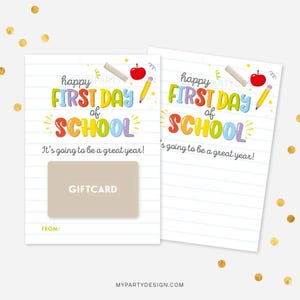 Porte-cadeau Bonne rentrée scolaire pour les enseignants ou le personnel, carte-cadeau imprimable pour la rentrée des classes - TÉLÉCHARGEMENT IMMÉDIAT - PDF imprimable