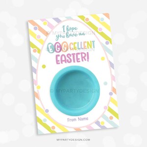 Spielknete Osterkarte, Eggcellent Ostertags für Klassenzimmer, Kinderklasse Freunde Lehrer Geschenk - SOFORTIGER DOWNLOAD - Druckbare bearbeitbare PDF