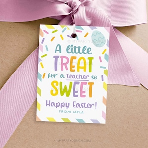 Paastraktatie voor een leraar zo lief cadeaulabel, paascadeaulabel voor schoollerarencadeaus - INSTANT DOWNLOAD - afdrukbare bewerkbare pdf