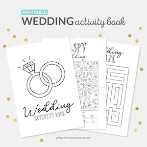 Wedding Coloring Pages for Kids, Children&#39;s Wedding Activity Sheets, Activity Booklet - INSTANT DOWNLOAD - Printable PDF