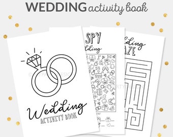 Wedding Coloring Pages for Kids, Children's Wedding Activity Sheets, Activity Booklet - INSTANT DOWNLOAD - Printable PDF