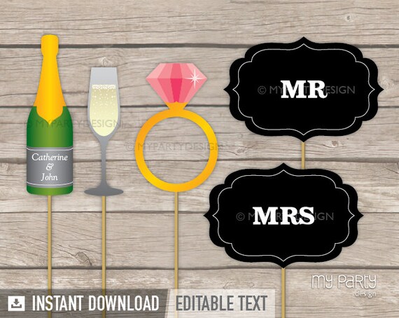 wedding photo booth props printable pdf