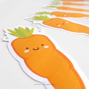Carrot Banner, Bunny Party Bunting, Easter Party Decorations, Rabbit Birthday Decor - INSTANT DOWNLOAD - Printable PDF