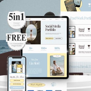 Canva-webbplats, länkmall i bio: UGC-portfölj, hantering av sociala medier, digital nedladdning SS