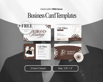 Plantilla de tarjeta de presentación de Canva: elegante, minimalista, profesional y editable. Descarga digital.