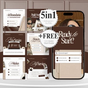 Elegant Brown Instagram Template Canva : Coaching Social Media Kit, Pinterest Inspired, Digital Download TB