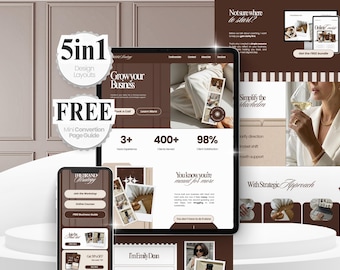 Plantilla de sitio web y enlace en biografía de Canva: Página de ventas de cursos para coaches, descarga digital TB