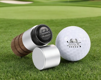 Jeu d'estampes avec logo de balle de golf personnalisé, Marqueurs de logo personnalisés, Marqueurs de golf avec encre, Cadeau de l'amitié pour homme, Cadeaux pour papa, Accessoires de golf