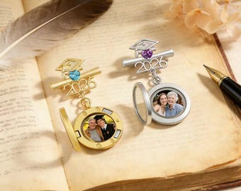 2026 Custom Graduation Brooch Photo Tassel Charms, Graduation Pin For Her/Him, Graduation Memorial Tassel Charm, Memorial Photo Pin Tassel