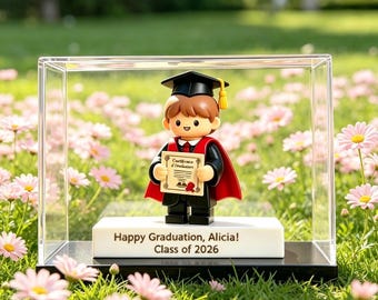 2026 Custom Graduation figure with Case, Personalized Graduate Mini Gift , Graduation Gift for Class of 2026, Student Graduation Decor