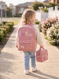 Personalized Corduroy Kids Backpack Set, Custom Name Lunch Bag, Preschool School Bag