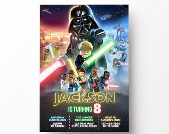 Space Wars Birthday Invitation, Star invite, wars invitation, darth vader birthday party, Instant Download stormtrooper invitation