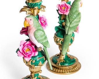 Parrot Candle Holder- Vintage Inspired Statement Piece