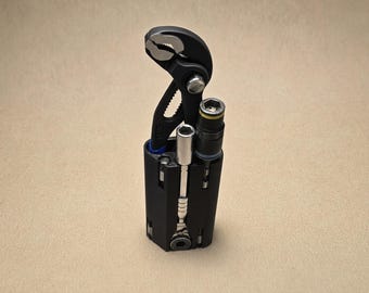 3D Printed EDC Pocket Holder for 5" WORKPRO Slim Pliers + 1/4" Ratchet & Bits