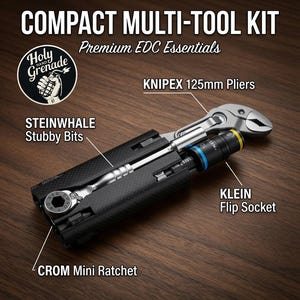 Knipex 125mm Cobra Pliers EDC Pocket Holder - 3D Printed Tool Organizer with Ratchet & Bit Storage