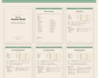 Vegetable Garden Planner | Printable 22 Recipe Gardens Farmhouse Cookbook | Raised Bed, Container & Vertical Layouts | Download