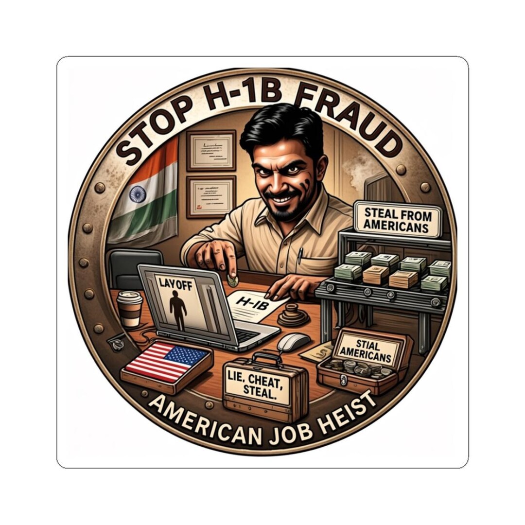 Farud Sticker Stop H-1B Fraud Sticker | Political Satire, Immigration Critique - Etsy