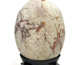 Piedra con el patrón "Carmesí sobre el sol naciente" de la isla de Gadeokdo (Piedra de contemplación natural, Suseok, Suiseki)