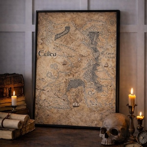 Mapa Tronu ze Szkła | Sztuka fantasy Erilea (pobranie cyfrowe)