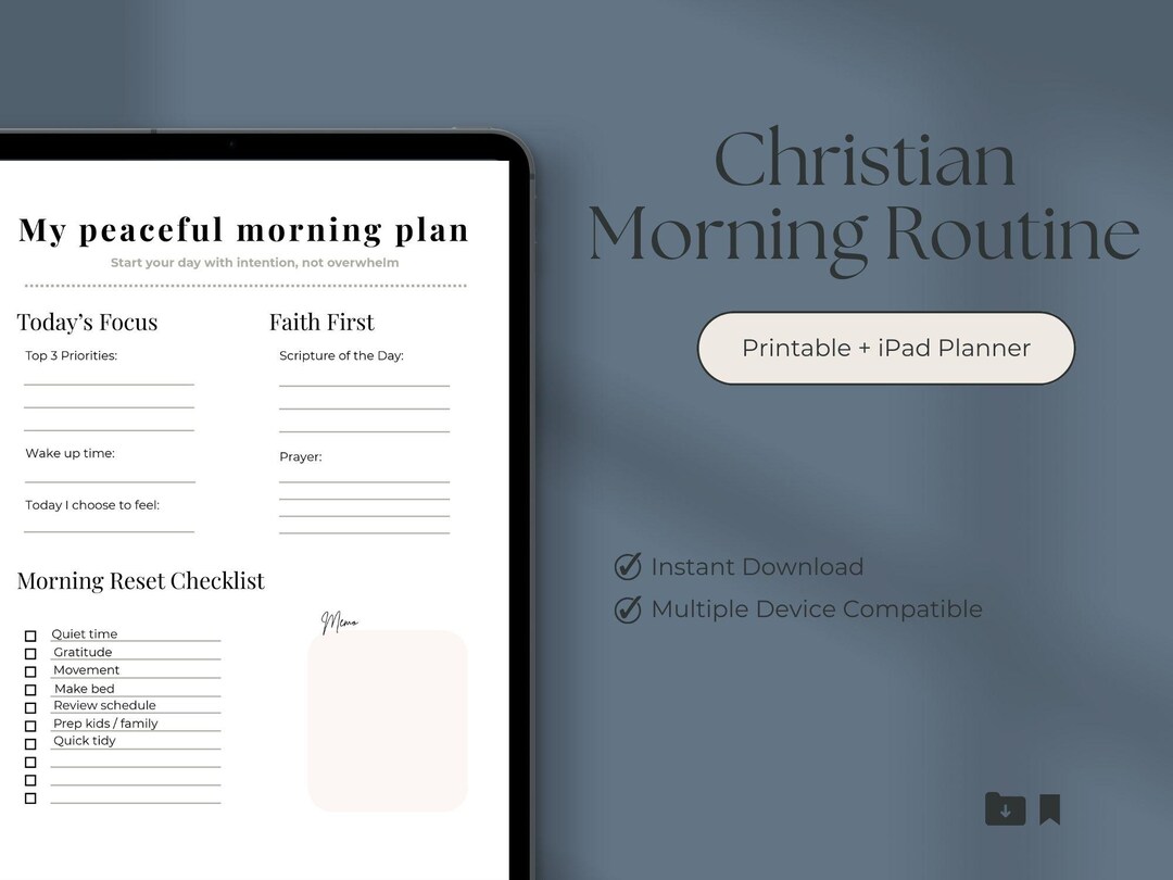 Printable Christian Morning Routine for Busy Moms | Faith Based Daily ...