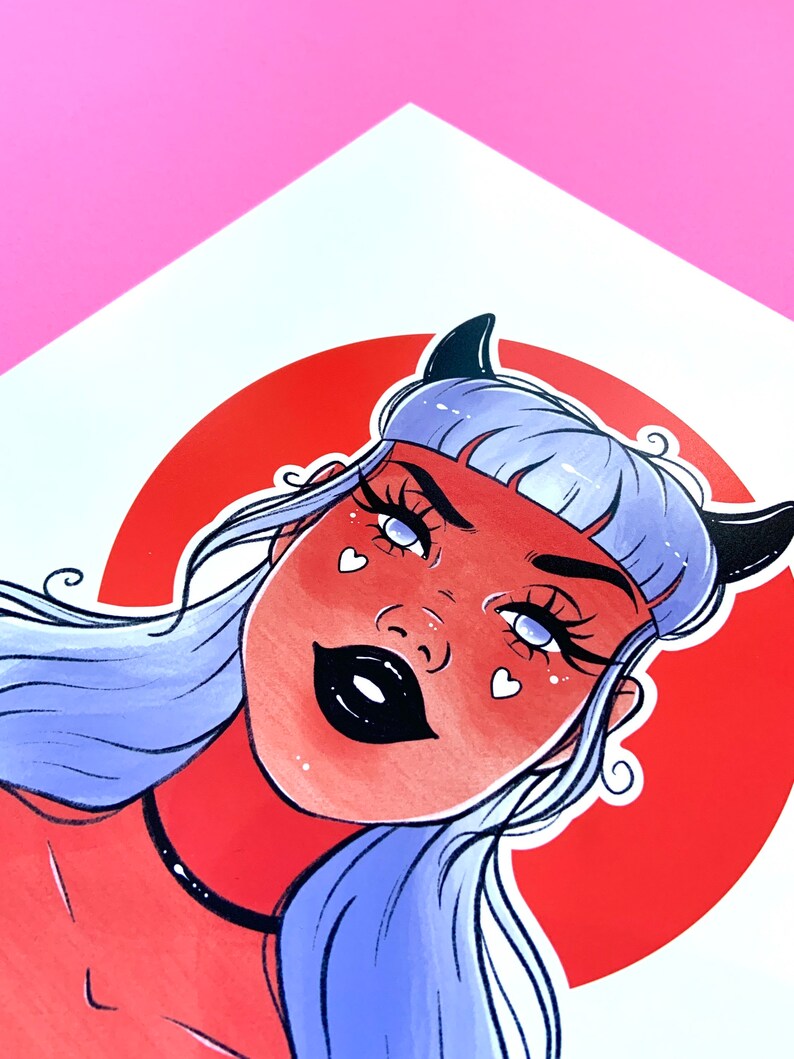 Demon Babe Art Print A4 A5 - Etsy
