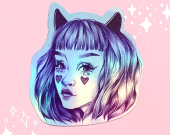 Cute Devil Holographic Sticker