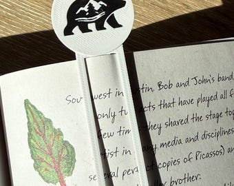Minimal 3D Printed Animal Bookmark | Bear, Seal, Orca Designs (Made in Canada)