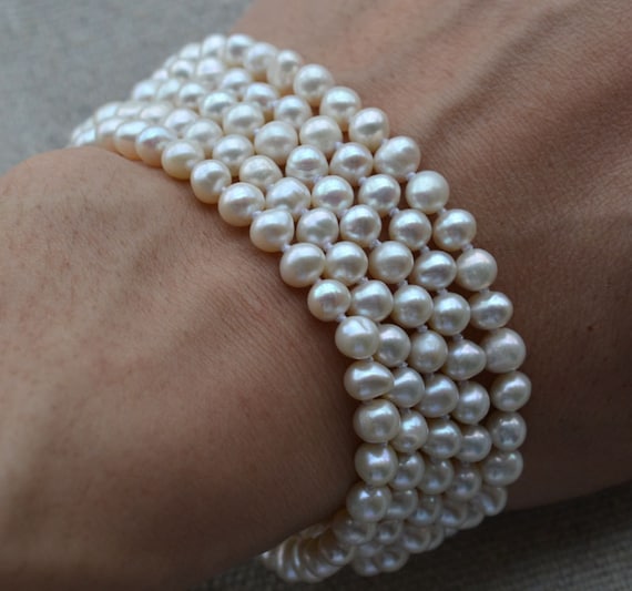 Pearl Bracelet wedding braccelet 5-6mm Freshwater Pearl Bracelet,white pearl bracelet,original bracelet,twisted pearl bracelet