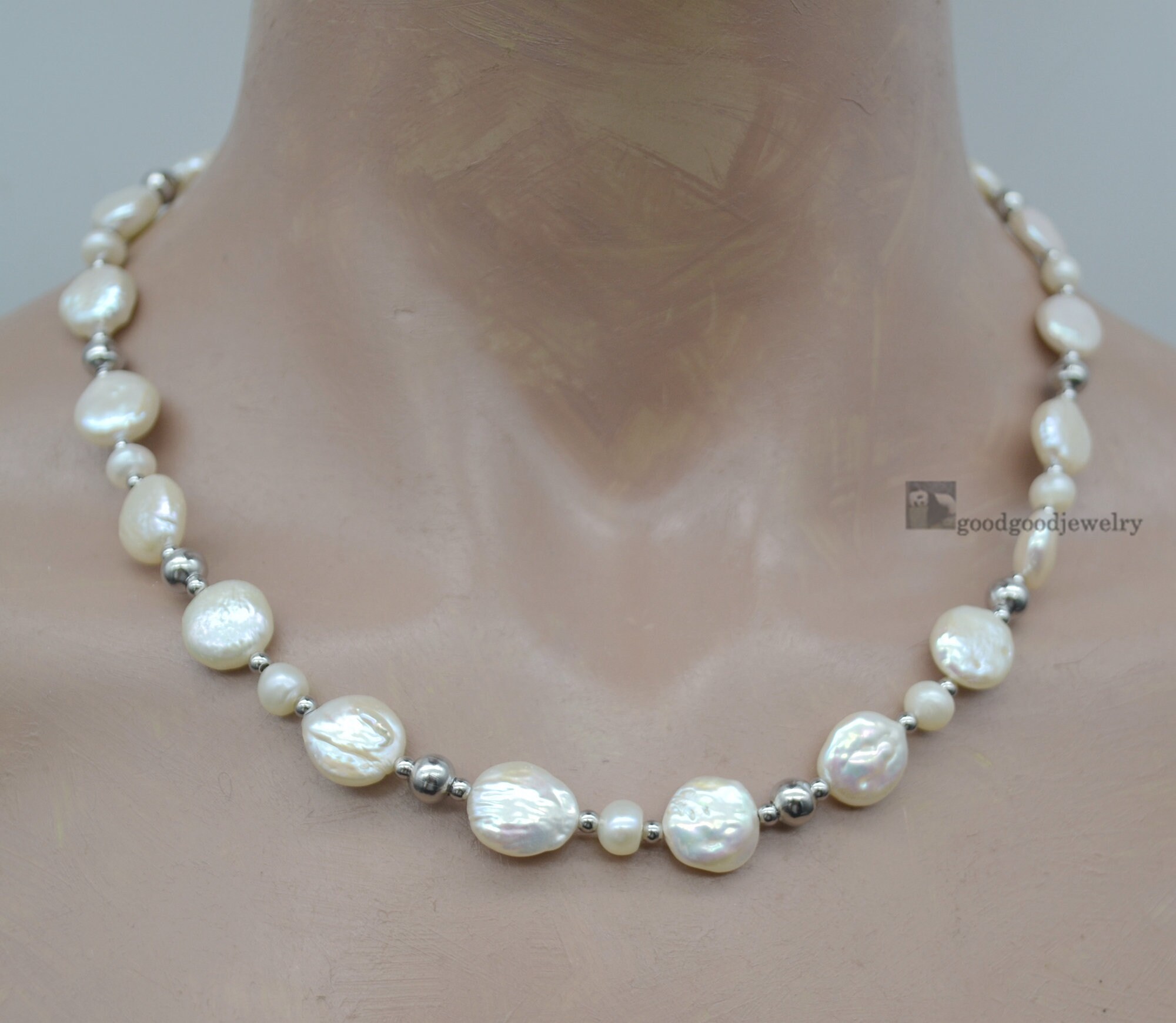 Collana Di Perle D'acqua Dolce Mereia Illusion - Foto 10